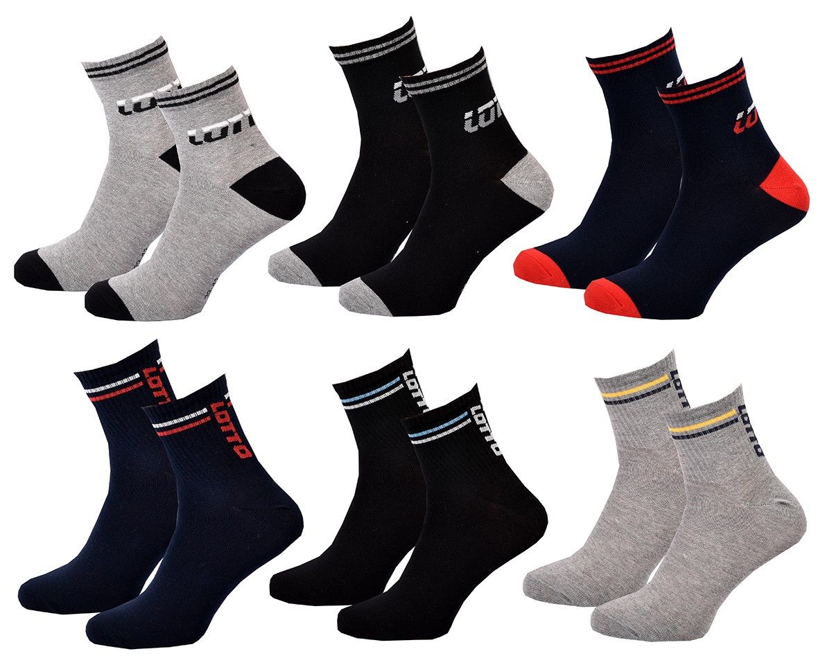 chaussettes homme lotto pack de 6 paires quarter 4614 39/