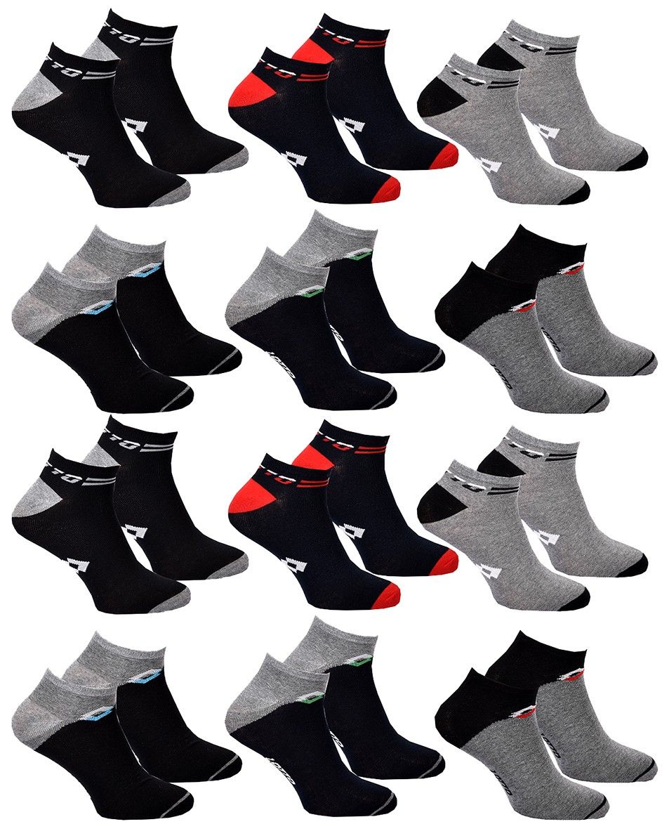 chaussettes homme lotto pack de 12 paires sneaker 0187 43/