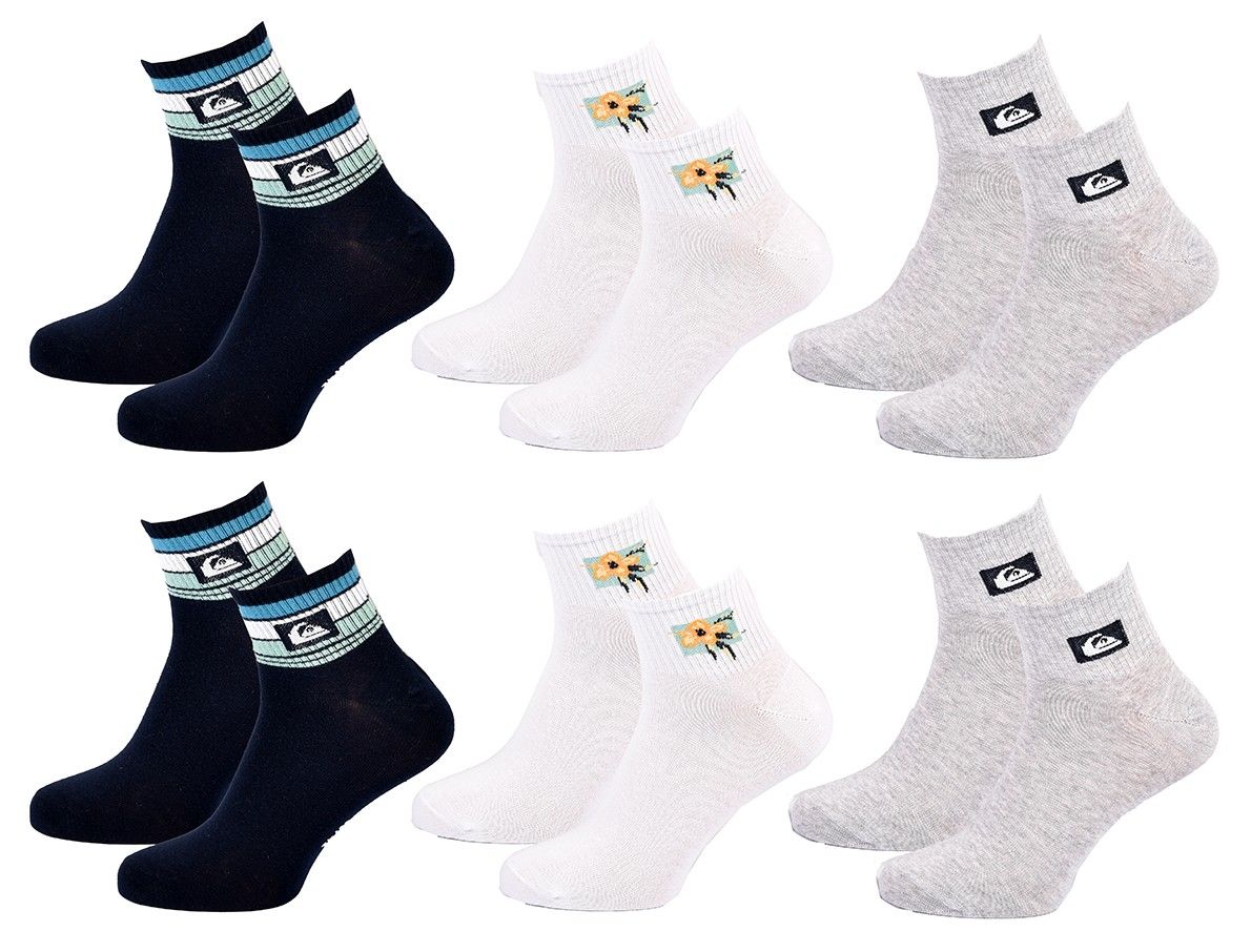 chaussettes quiksilver quarter pack de 6 paires q0343 39/