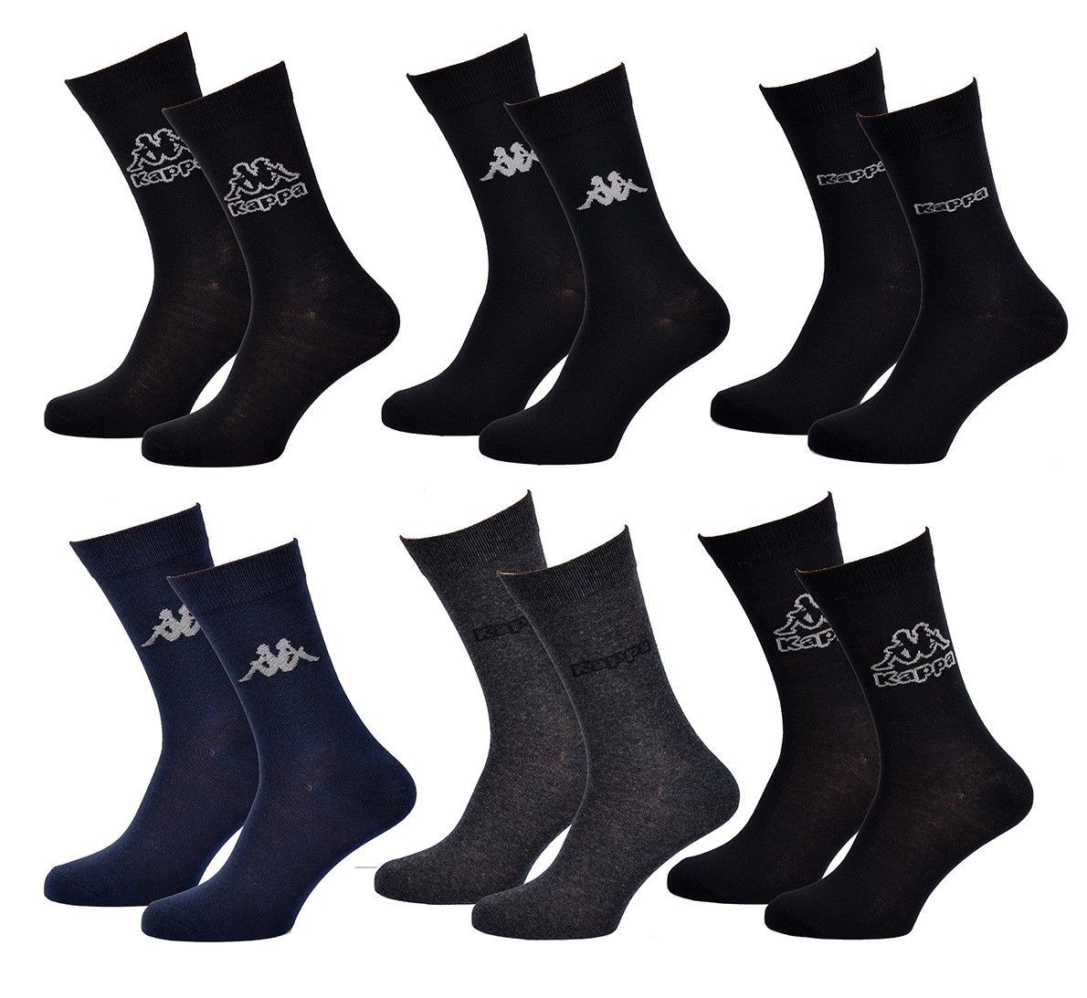 chaussettes homme ville kappa pack de 6 paires 0787 43/