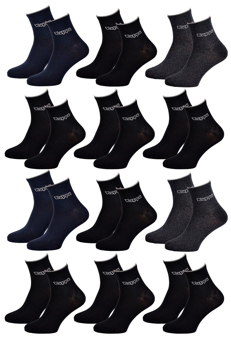 chaussettes homme quarter kappa pack de 12 paires 0487 43/