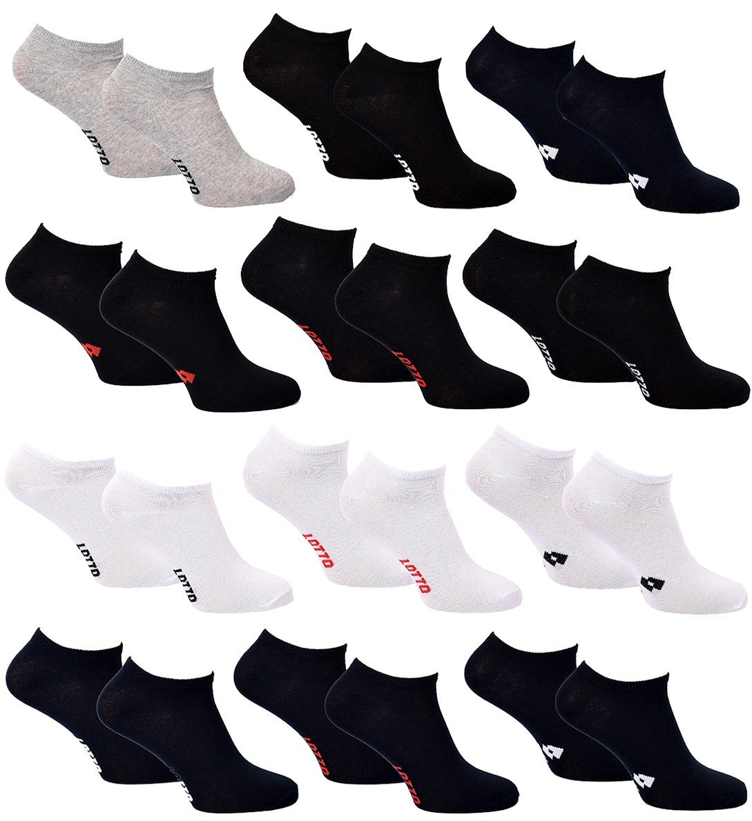chaussettes homme lotto pack de 12 paires sneaker 4914 43/