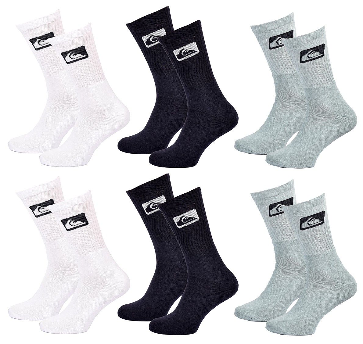 Chaussettes Quiksilver Chaussettes CUSHIONED CREW 6 Pcs 0434 39 / - vue 2