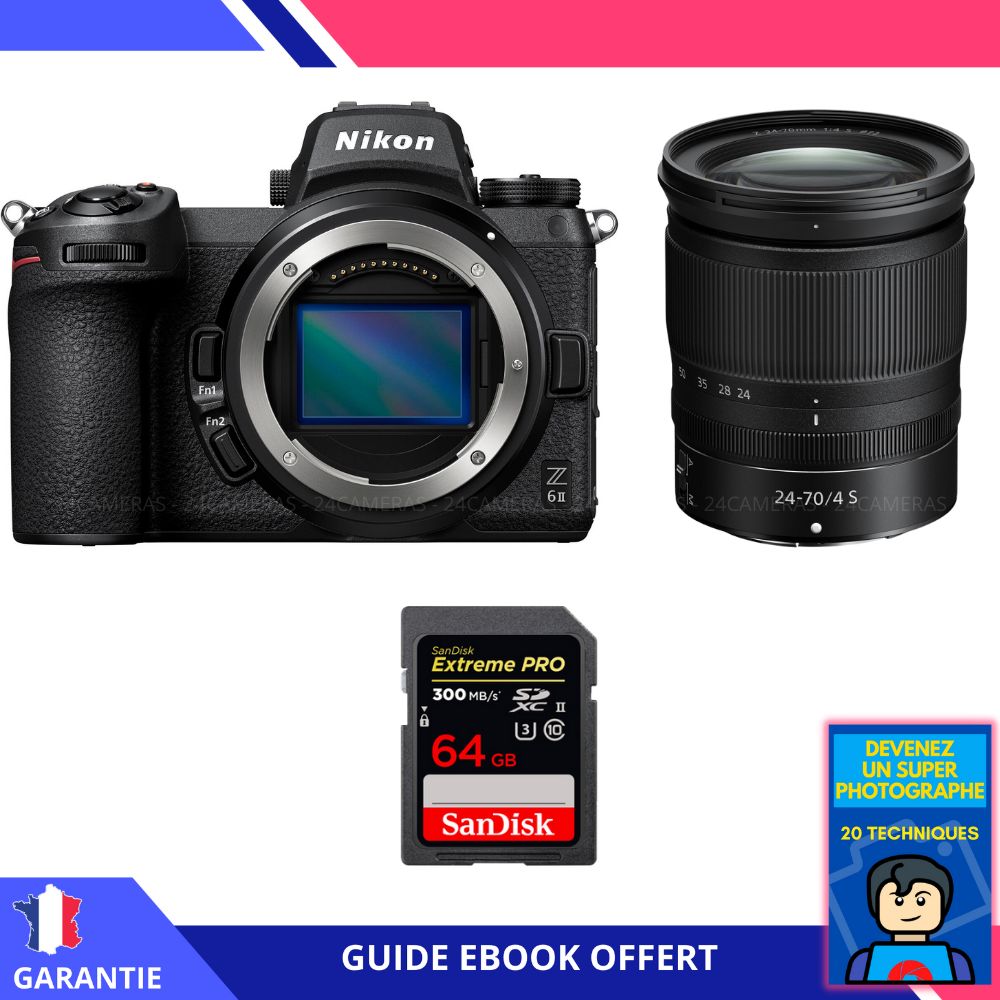 Nikon Z6 II + Z 24 70mm f4 + 1 SanDisk Extreme PRO UHS II SDXC 300 MB/ + Ebook 'Devenez Un Super Photographe