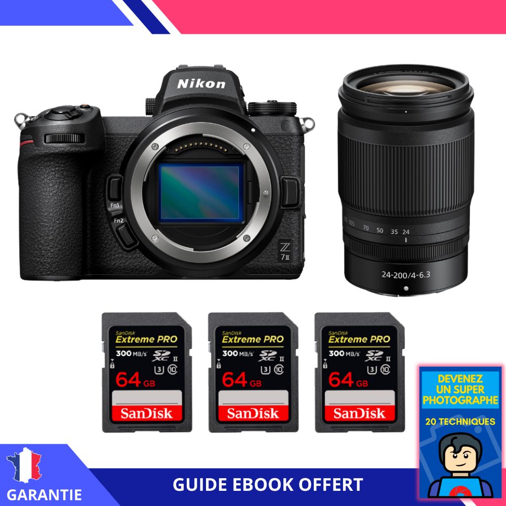 Nikon Z7 II + Z 24 200mm f4 6.3 VR + 3 SanDisk Extreme PRO UHS II SDXC 300 MB/ + Ebook 'Devenez Un Super Photographe - vue 2