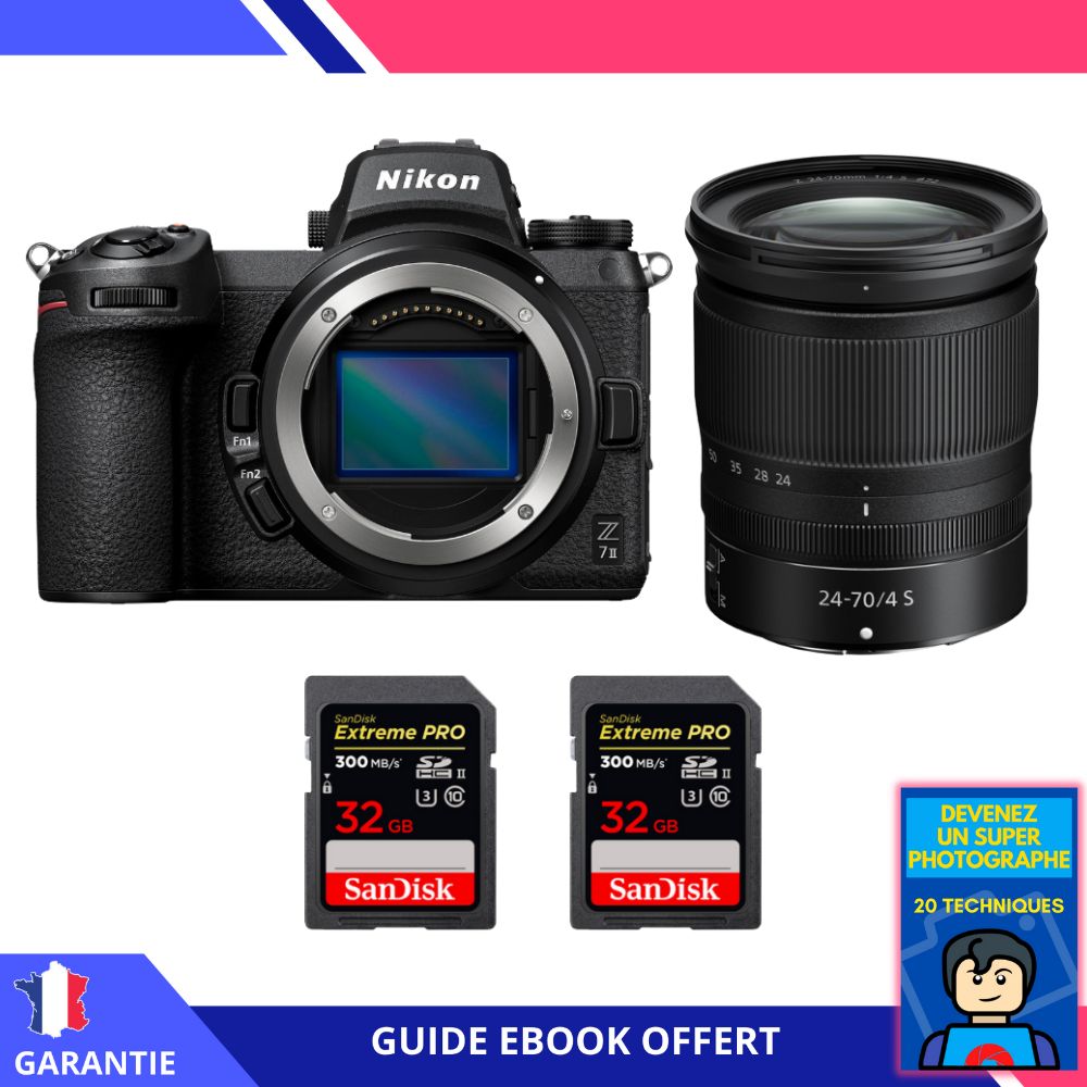 Nikon Z7 II + Z 24 70mm f4 + 2 SanDisk Extreme PRO UHS II SDXC 300 MB/ + Ebook 'Devenez Un Super Photographe - vue 3