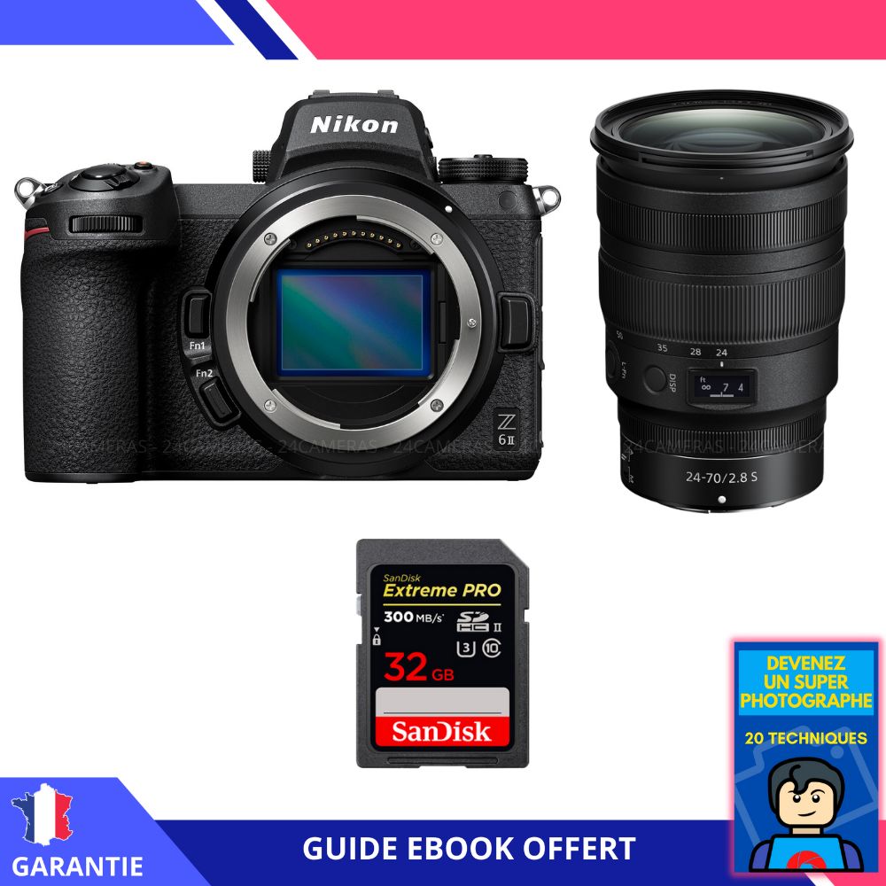 Nikon Z6 II + Z 24 70mm f2.8 + 1 SanDisk Extreme PRO UHS II SDXC 300 MB/ + Ebook 'Devenez Un Super Photographe
