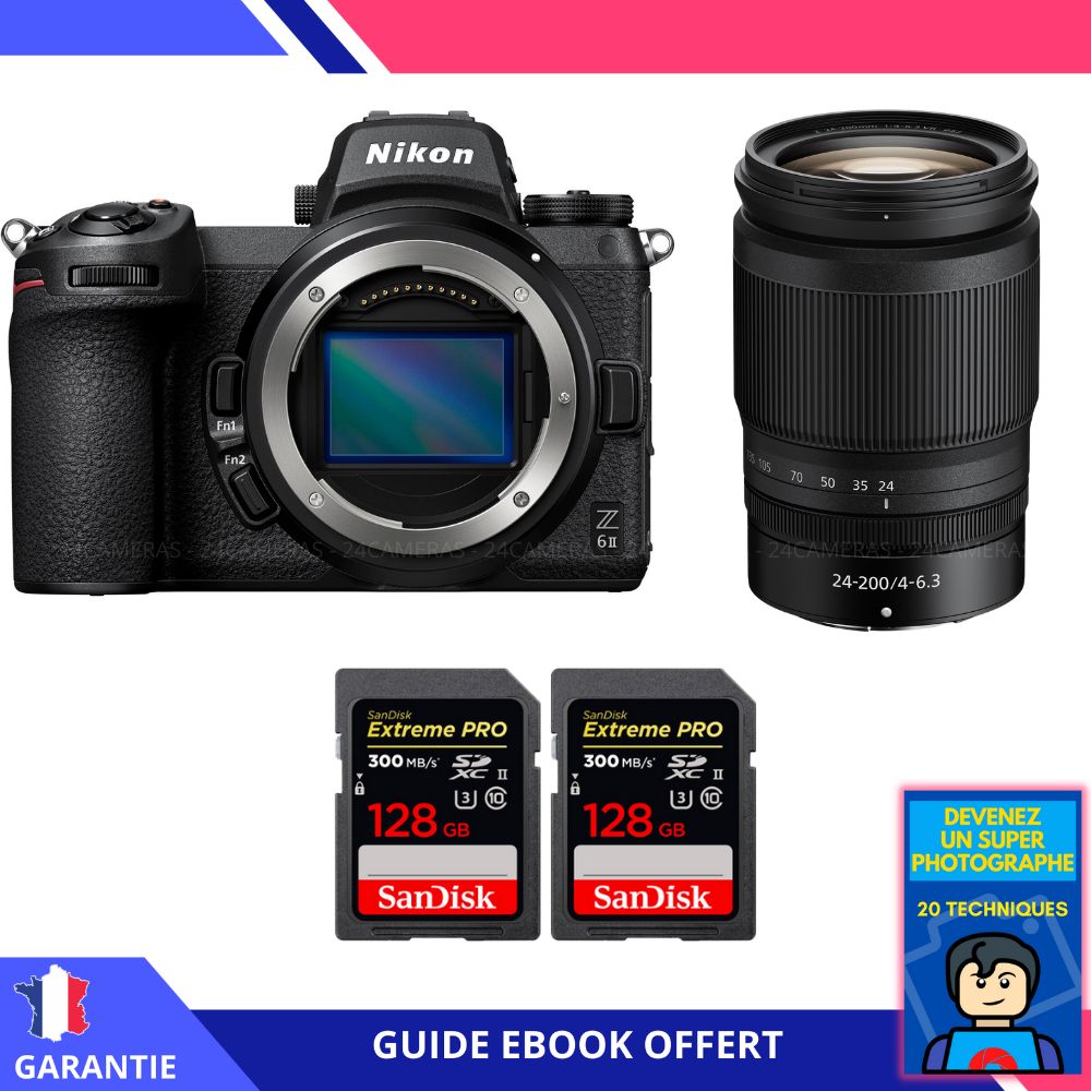 Nikon Z6 II + Z 24 200mm f4 6.3 VR + 2 SanDisk Extreme PRO UHS II SDXC 300 MB/ + Ebook 'Devenez Un Super Photographe - vue 3