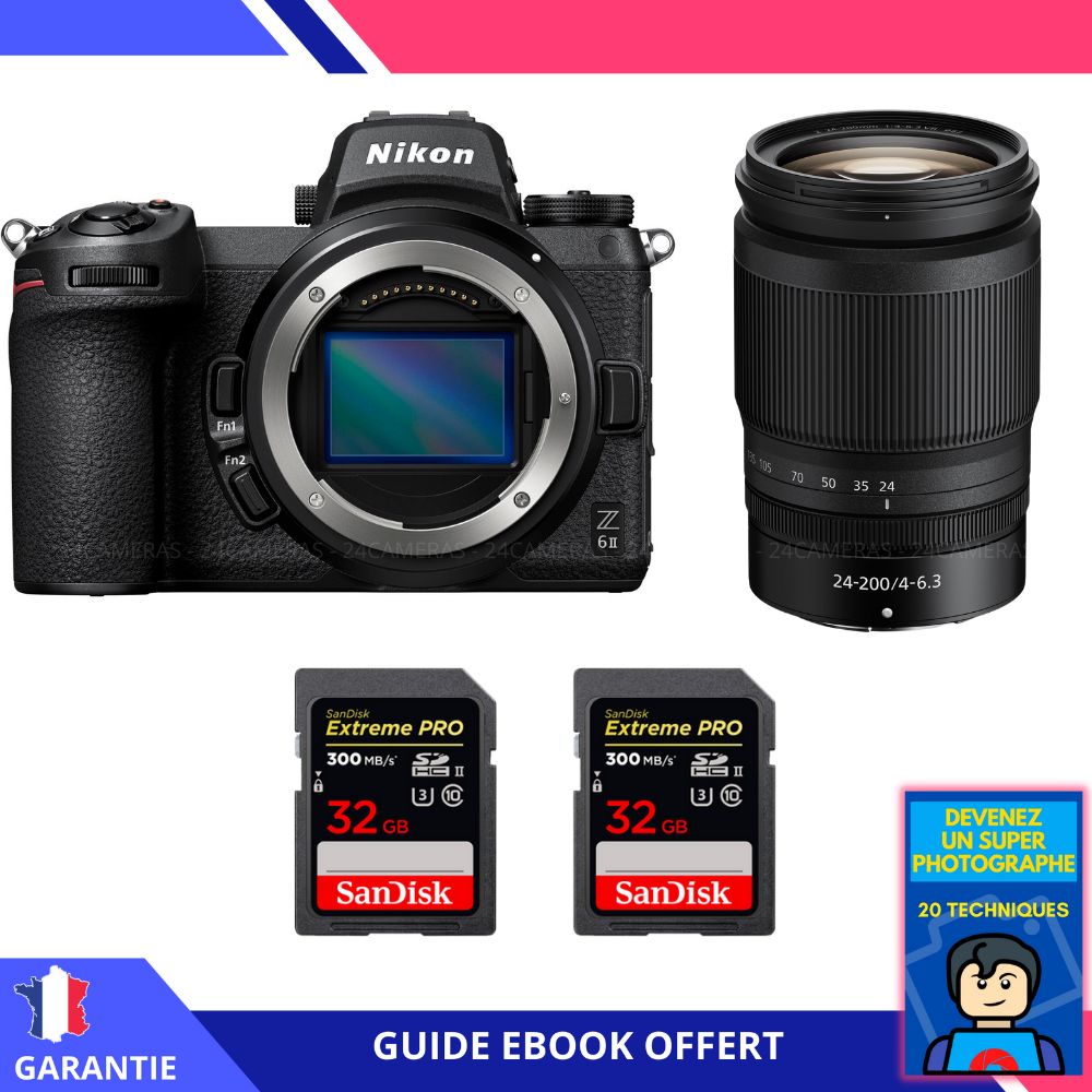 Nikon Z6 II + Z 24 200mm f4 6.3 VR + 2 SanDisk Extreme PRO UHS II SDXC 300 MB/ + Ebook 'Devenez Un Super Photographe - vue 2