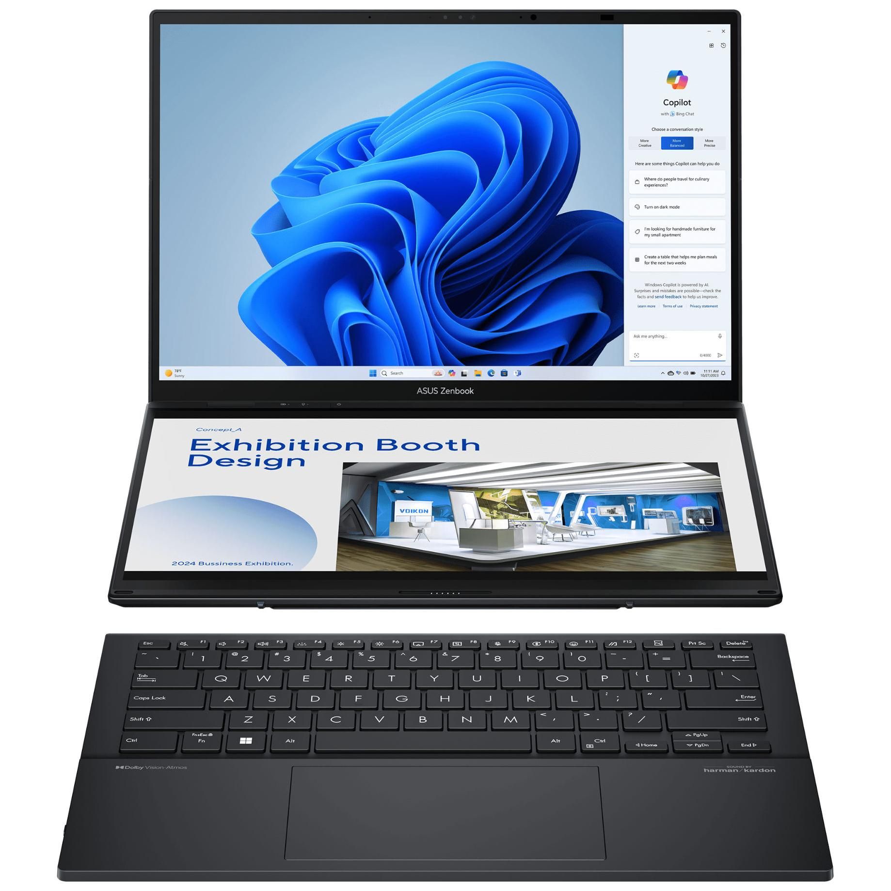 Zenbook Duo UX8406CA 14 Intel Core Ultra 9 RAM SSD - vue 3