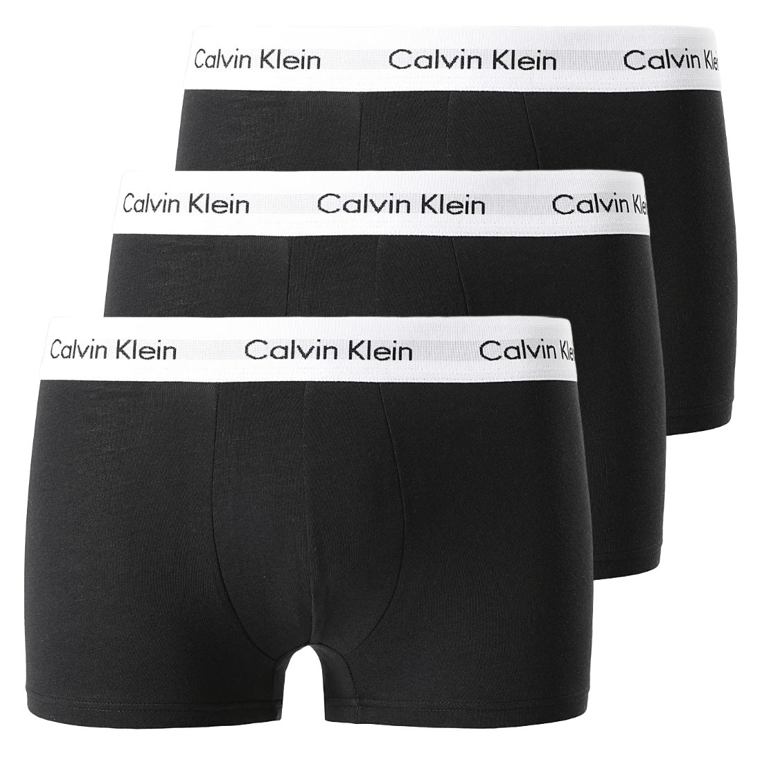 calvin klein 3-pack low rise trunks noir - M