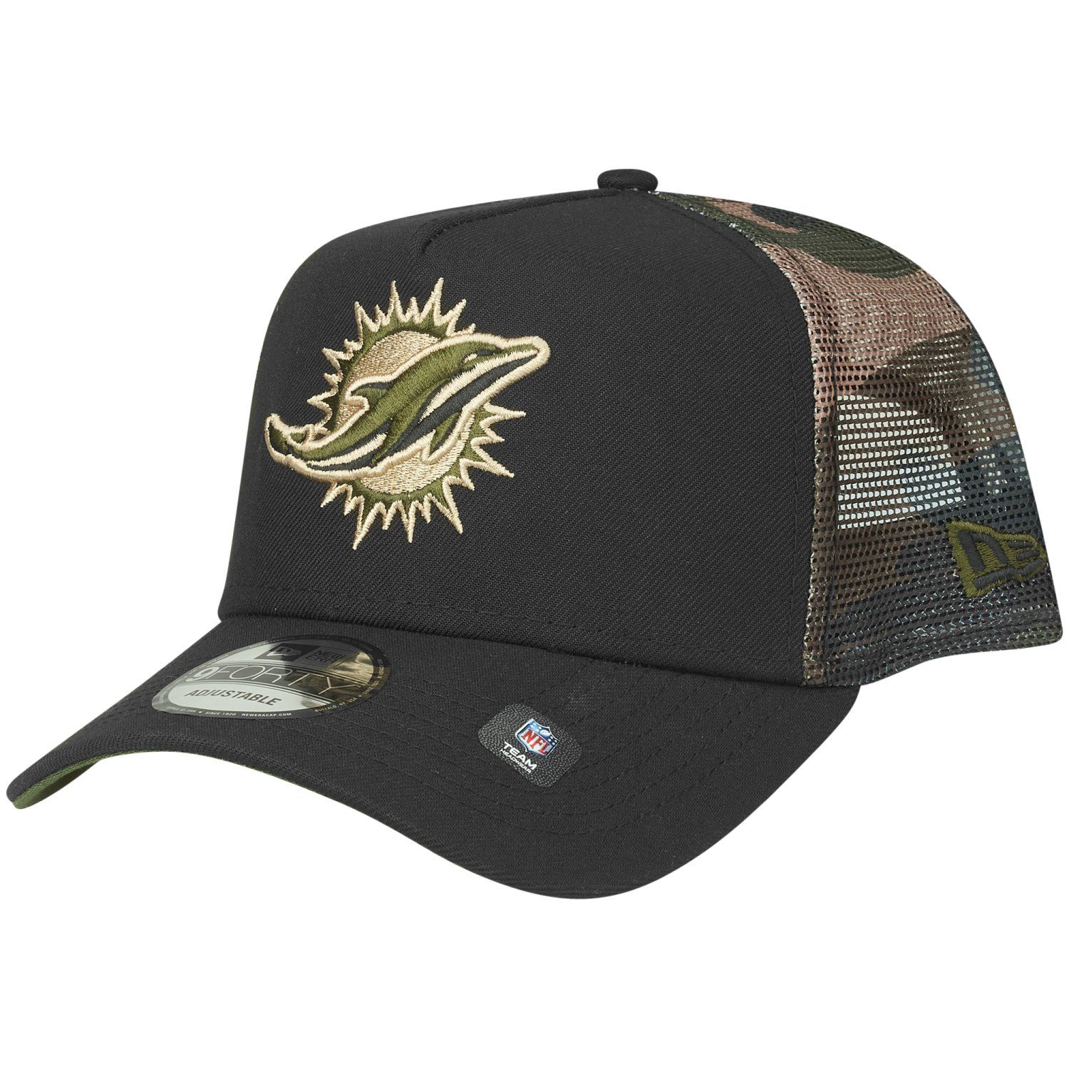 New Era Snapback Trucker Cap Miami Dolphins Wood Camo
