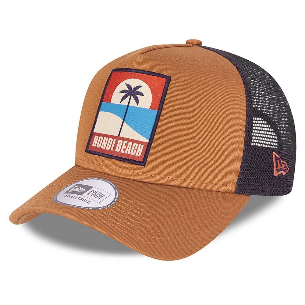 New Era A Frame Mesh Trucker Cap Bondi Beach Toffee