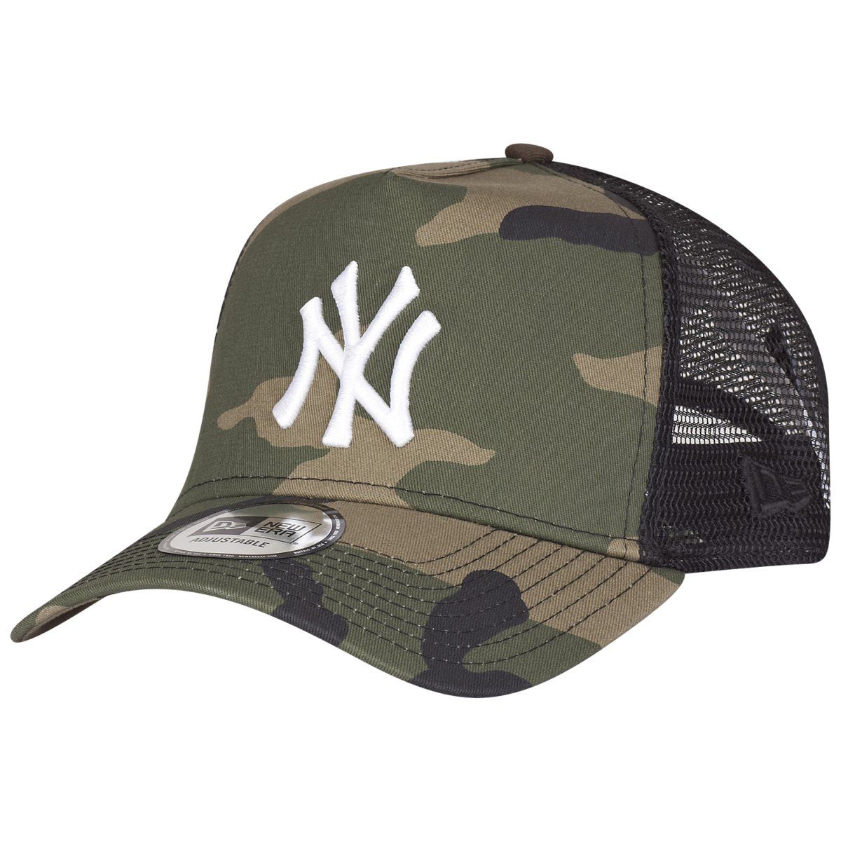 New Era Adjustable Trucker Cap New York Yankees Wood Camo