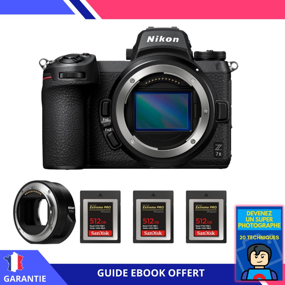 Nikon Z7 II + Nikon FTZ II + 3 SanDisk Extreme PRO CFexpress Type B + Ebook 'Devenez Un Super Photographe