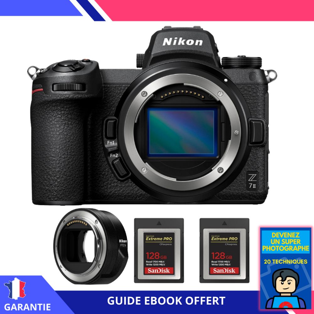 Nikon Z7 II + Nikon FTZ II + 2 SanDisk Extreme PRO CFexpress Type B + Ebook 'Devenez Un Super Photographe - vue 3