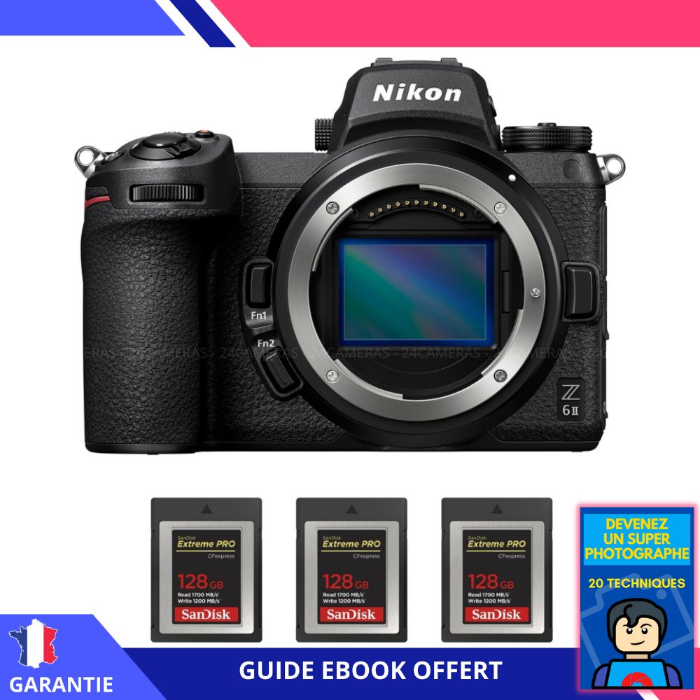 Nikon Z6 II Nu + 3 SanDisk Extreme PRO CFexpress Type B + Ebook 'Devenez Un Super Photographe