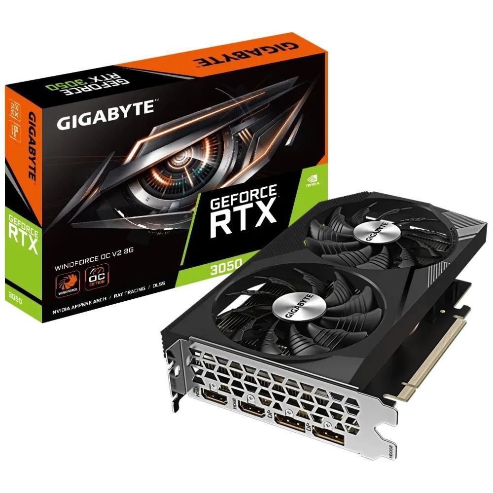 Gigabyte GV N3050WF2OCV2 8GD WindForce OC V2 8G GeForce RTX 3050 8.0GB GDDR6 PCI Express