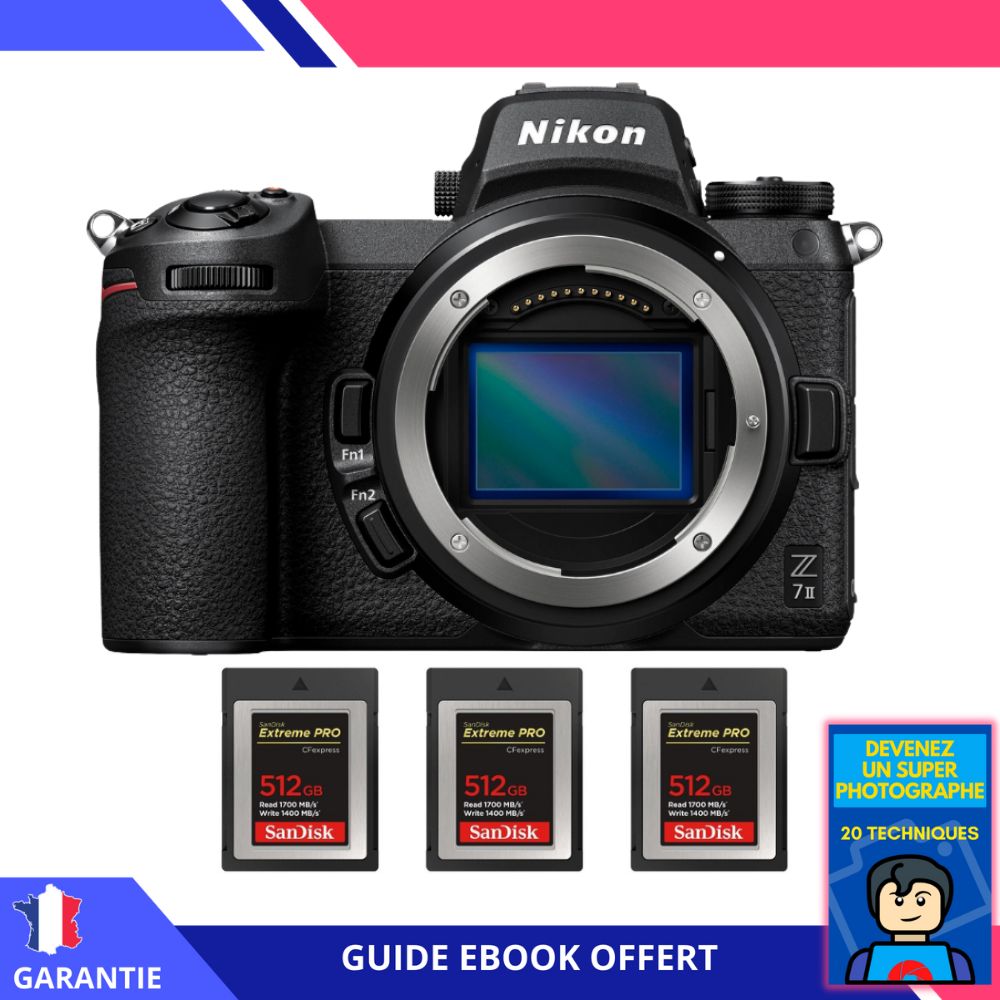 Nikon Z7 II Nu + 3 SanDisk Extreme PRO CFexpress Type B + Ebook 'Devenez Un Super Photographe - vue 3