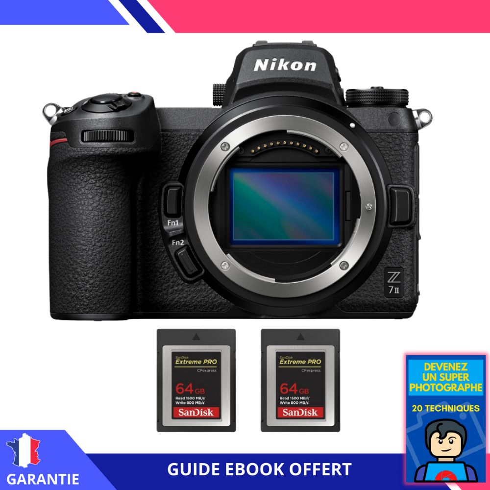 Nikon Z7 II Nu + 2 SanDisk Extreme PRO CFexpress Type B + Ebook 'Devenez Un Super Photographe