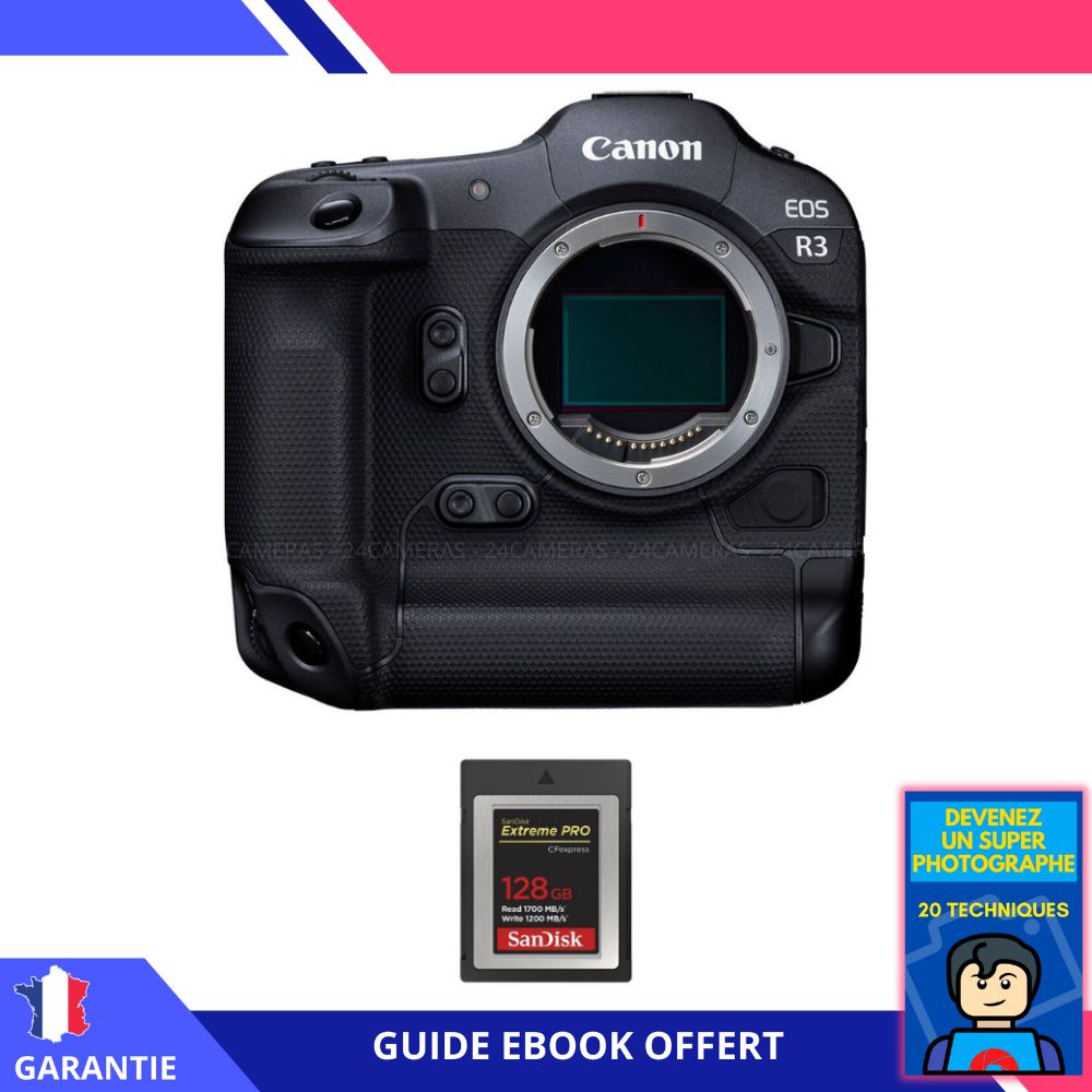 Canon EOS R3 Nu + 1 SanDisk Extreme PRO CFexpress Type B + Ebook 'Devenez Un Super Photographe - vue 2