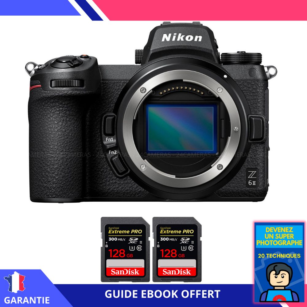 Nikon Z6 II Nu + 2 SanDisk Extreme PRO UHS II SDXC 300 MB/ + Ebook 'Devenez Un Super Photographe