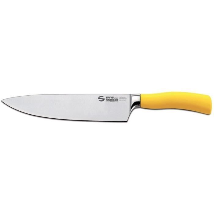 Couteau Sanelli Ambrogio Master Chef 20 Cm Acier Inoxydable / Jaune