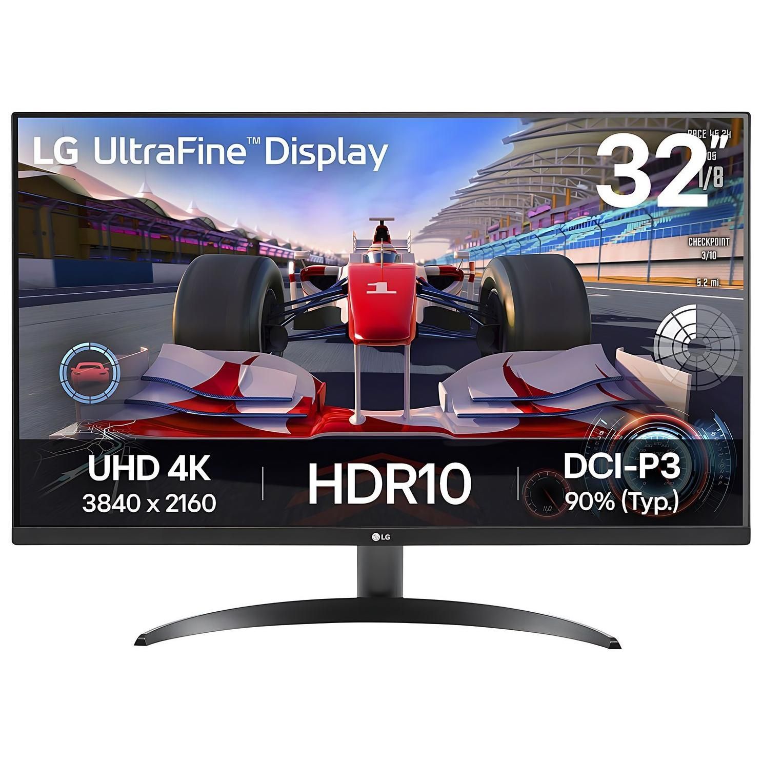 LG Ultrafine™ 32UR500K B Ecran PC 4K 32" Dalle VA résolution UHD 3840 x 2160 4ms GtG 60Hz HDR10 DCI P3 90% CIE1976 Mode Lecture inclinable - vue 5