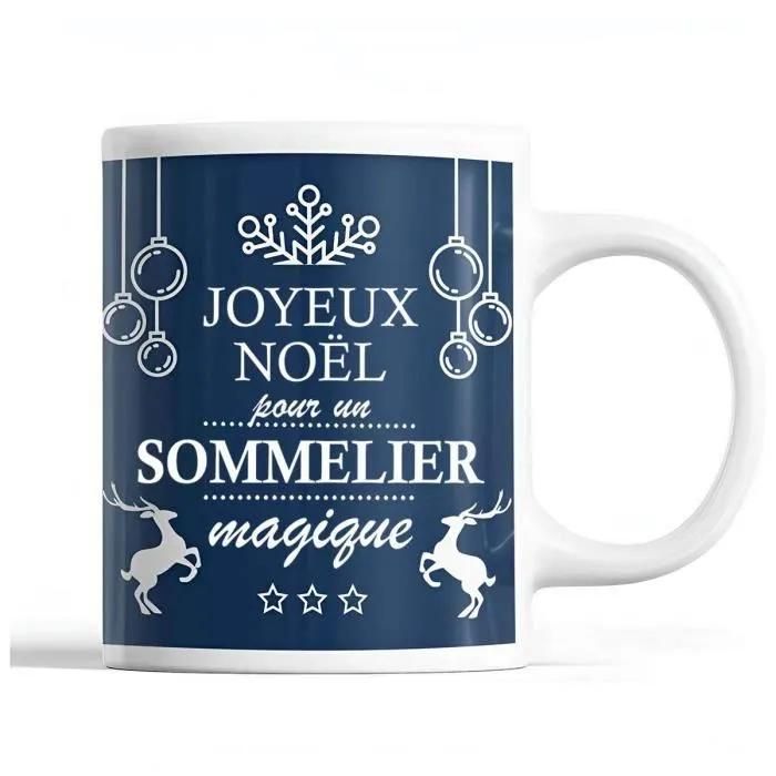 Tasse Noël Sommelier Homme Mug Prénom Idée Cadeau Secret Santa