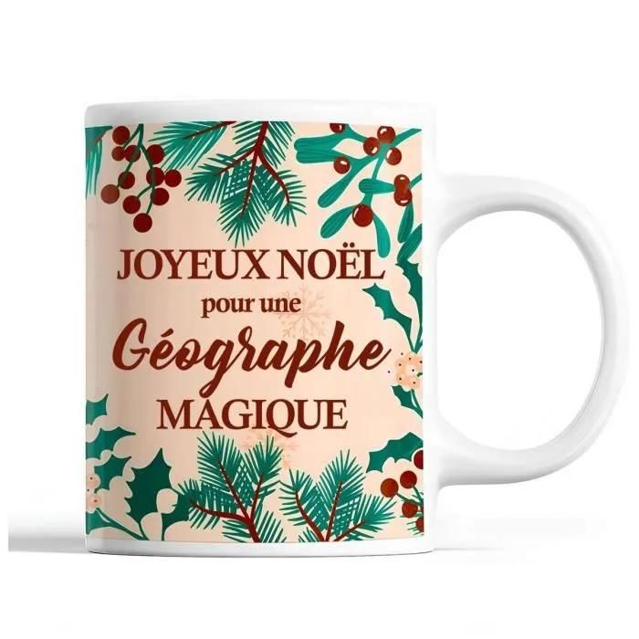 Tasse Noël Géographe Femme Mug Prénom Idée Cadeau Secret Santa