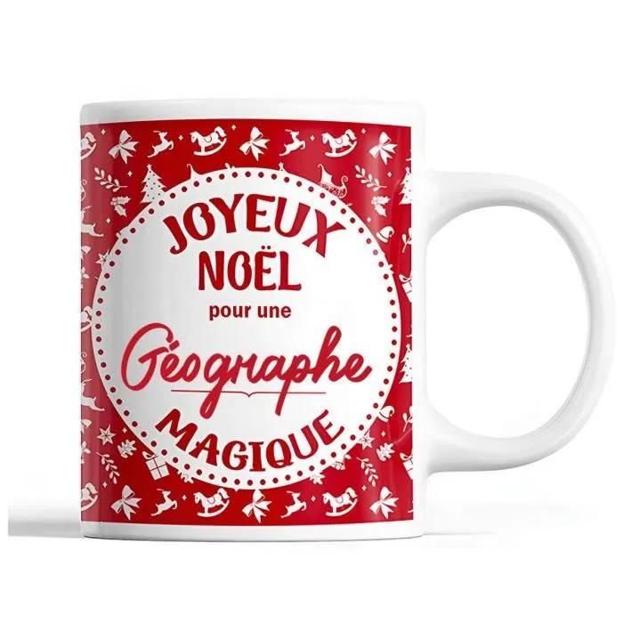 Tasse Noël Géographe Femme Mug Prénom Idée Cadeau Secret Santa - vue 2