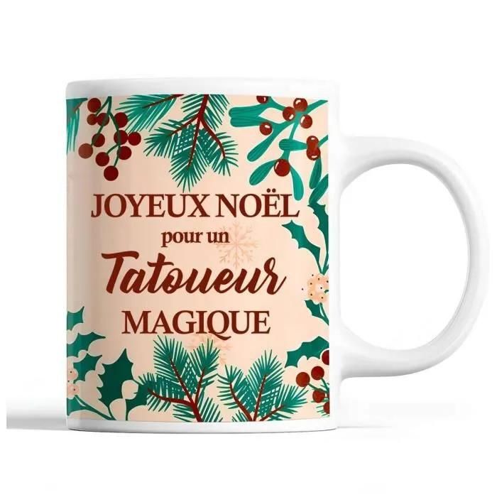 Tasse Noël Tatoueur Homme Mug Prénom Idée Cadeau Secret Santa