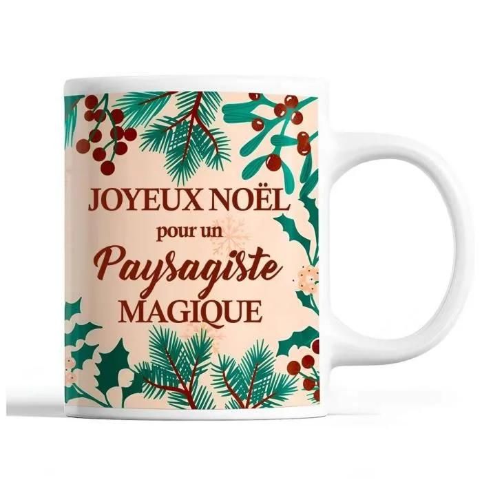 Tasse Noël Paysagiste Homme Mug Prénom Idée Cadeau Secret Santa