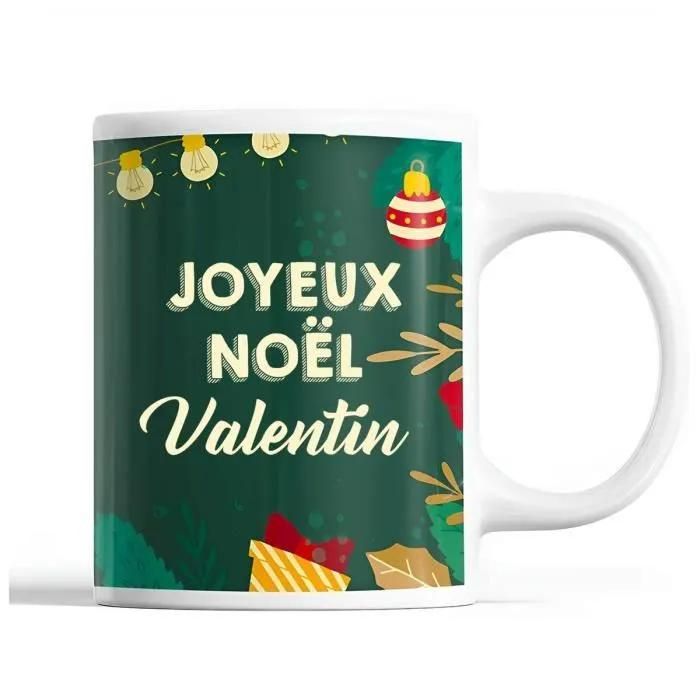 Tasse Noël Valentin Mug Prénom Idée Cadeau Secret Santa
