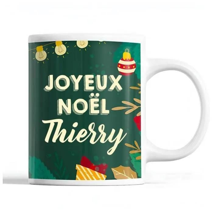 Tasse Noël Thierry Mug Prénom Idée Cadeau Secret Santa