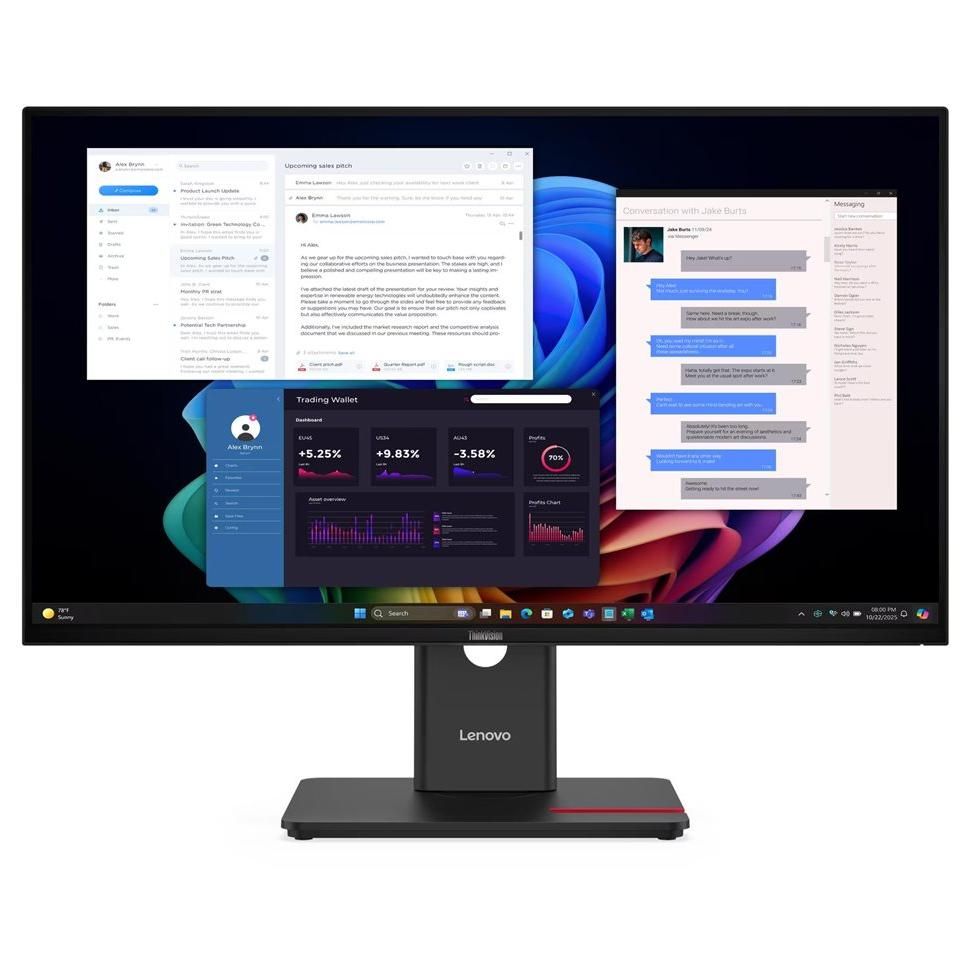 Lenovo ThinkVision T27UD 40 LED display 68 6 cm 27 3840 x 2160 pixels 4K Ultra HD LCD Neuf - vue 4