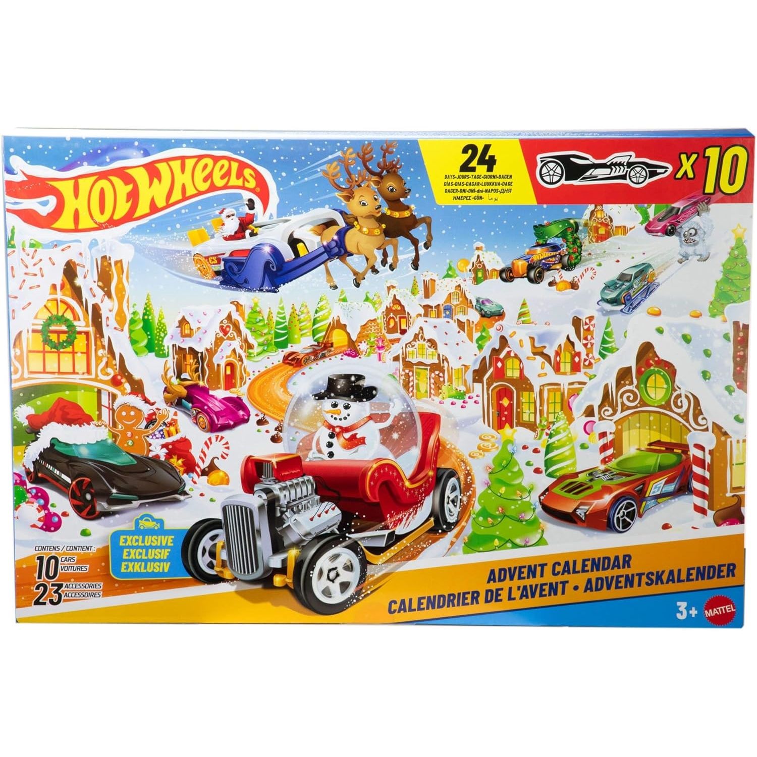 Hot Wheels Calendrier de ’Avent 2025 avec 10 véhicules à ’échelle 164 10 clips de présentation et 14 accessoires sur le thème de ’hiver JCB47 - vue 7