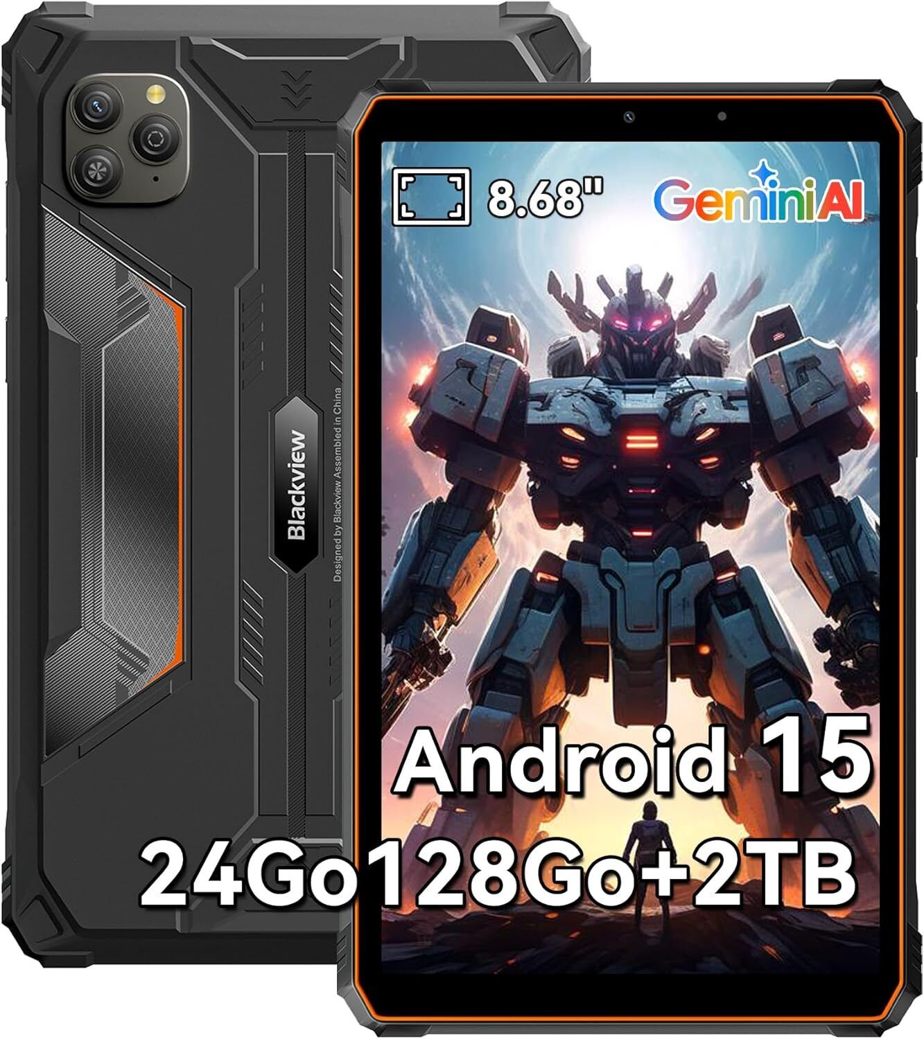 Tablette Blackview Active 5 2025 Nouveau IA Modèles 8.68 90 Hz Android 15 24 Go + SD 6600 mAh Dual SIM - vue 2