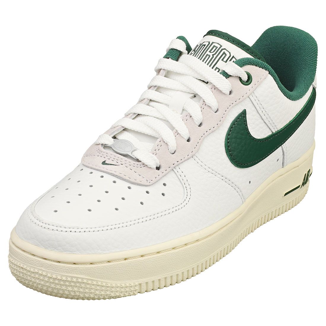 Nike Air Force 1 07 - Baskets Femme En Cuir, Blanc Et Vert