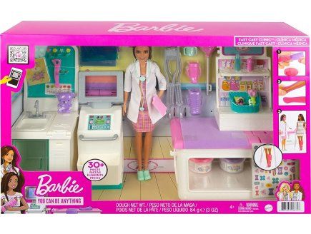 Coffret Barbie Hôpital Avec Médecin + 30 Accessoires 1 Poupée Poupée Mannequin Docteur Métier Clinique