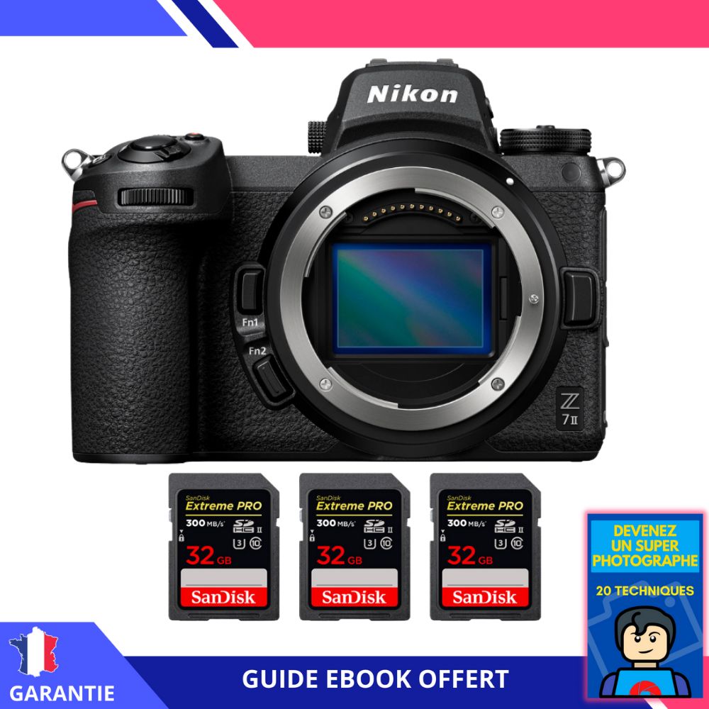 Nikon Z7 II Nu + 3 SanDisk Extreme PRO UHS II SDXC 300 MB/ + Ebook 'Devenez Un Super Photographe - vue 3