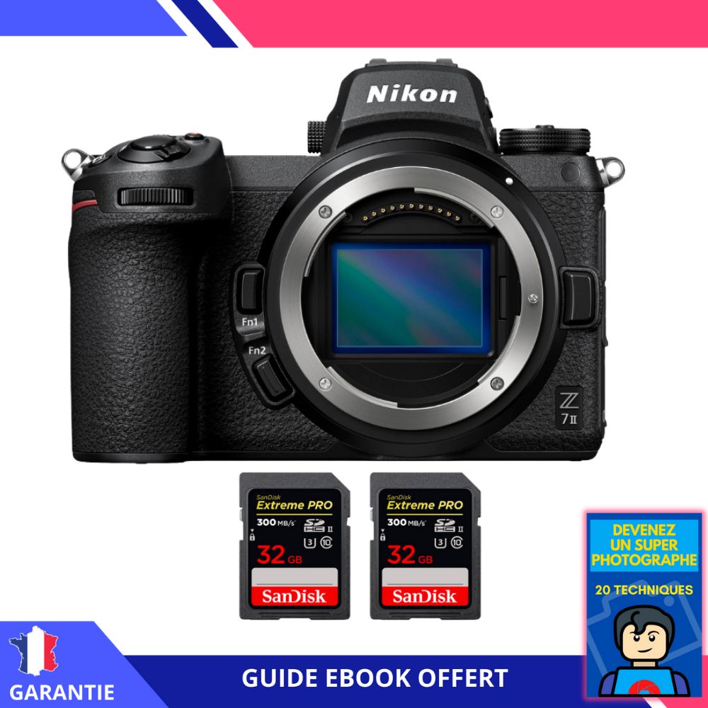 Nikon Z7 II Nu + 2 SanDisk Extreme PRO UHS II SDXC 300 MB/ + Ebook 'Devenez Un Super Photographe