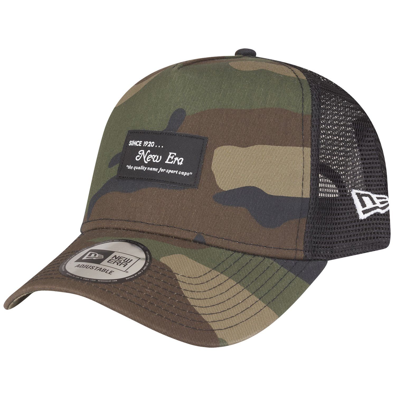 New Era Adjustable A Frame Trucker Cap Brand Patch - vue 3