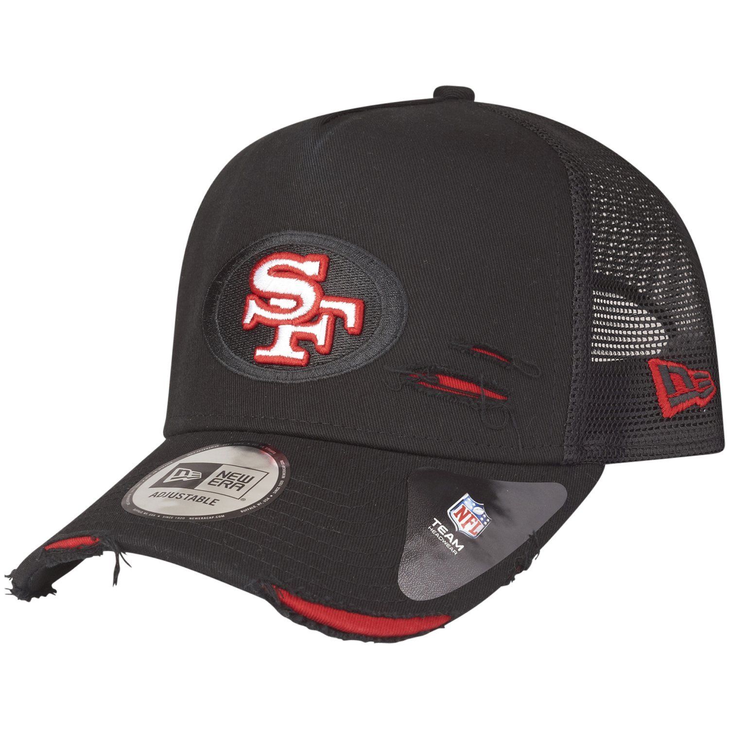 New Era Mesh Trucker Cap Distressed San Francisco 49ers