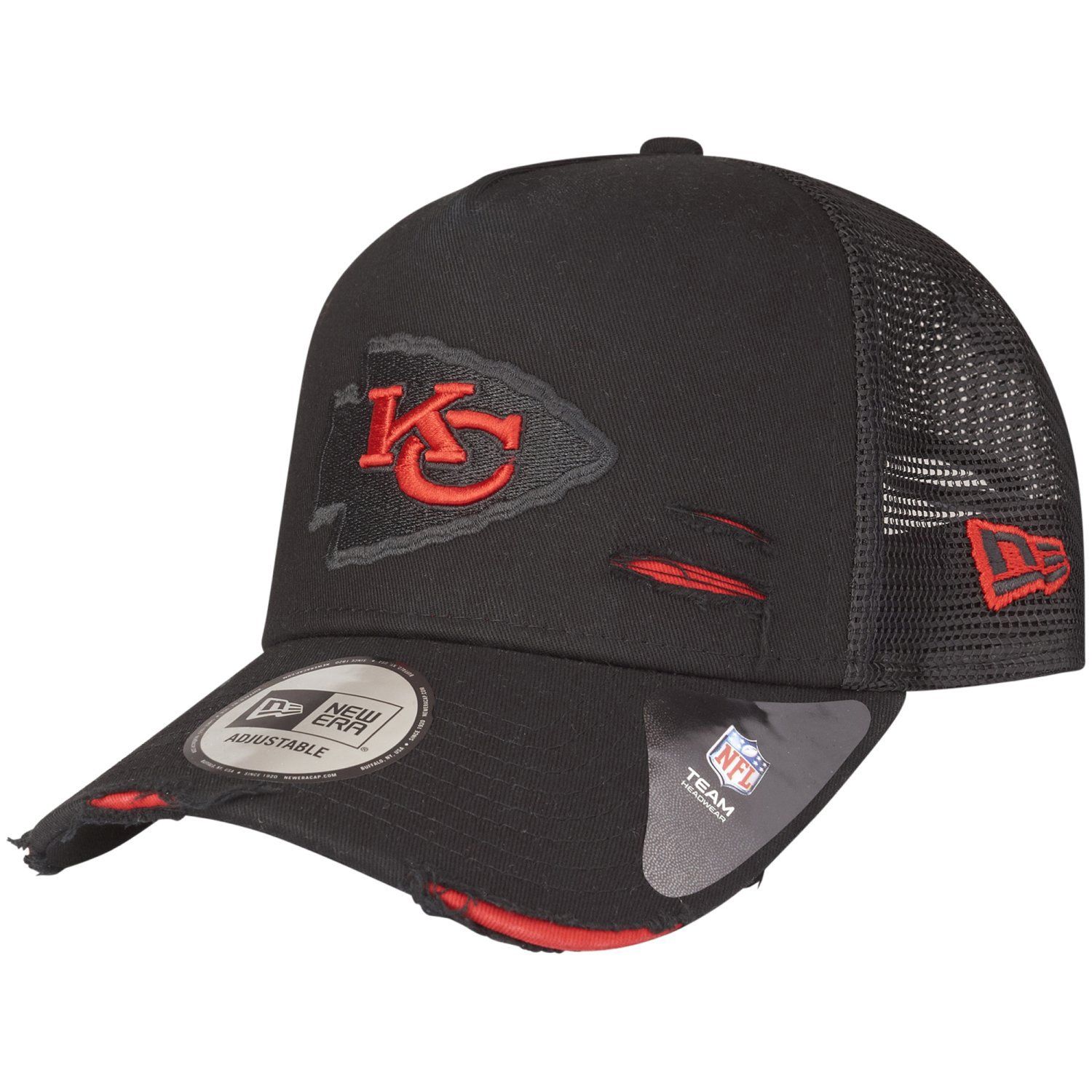 New Era Adjustable Trucker Cap Distressed Kansas City Chiefs