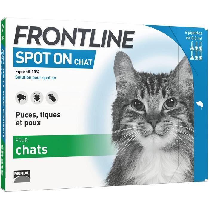 Spot-On Chat - Anti-Puces Et Anti-Tiques Pour Chat - 6 Pipettes