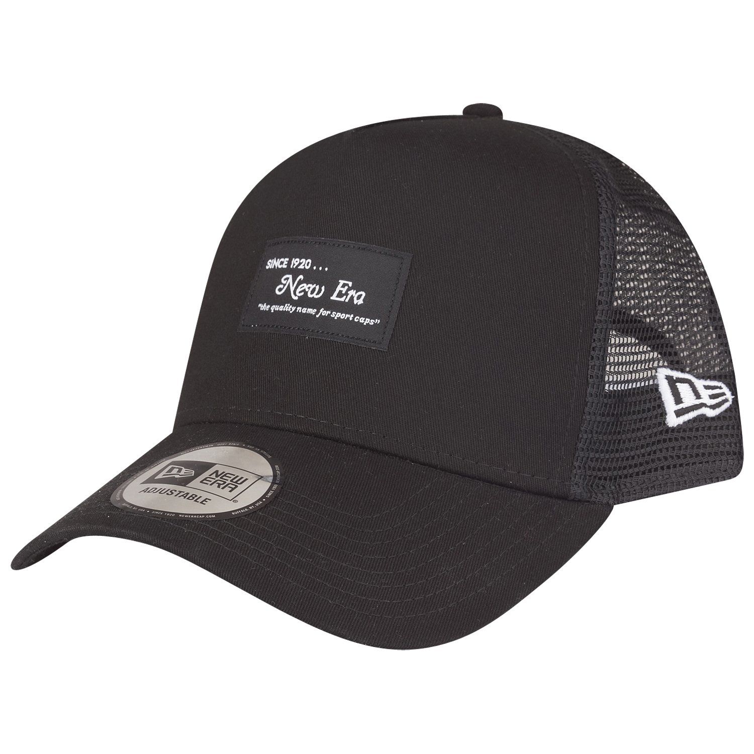 New Era Adjustable A Frame Trucker Cap Brand Patch - vue 5
