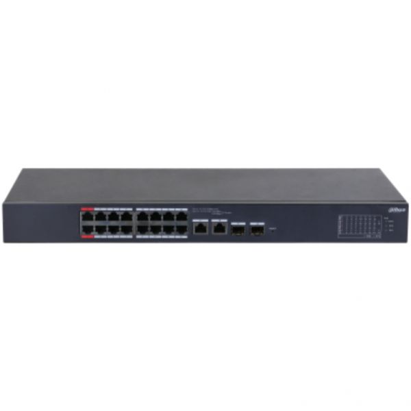 Dahua DH CS4218 16ET 190 Commutateur cloud managed intelligent 2 x 10100 High PoE + 14 x 10100 PoE + 2 x 101001000 liaison montante + 2 x Gigabit SFP liaison montante de...