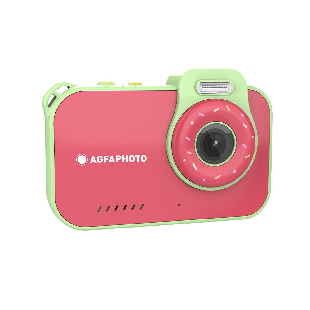 AgfaPhoto Realikids Cam Waterproof 2 ¿ Appareil Photo Enfant Étanche 12MP, Vidéo HD, Mode Selfie, Filtres et Cadres, Jeux Intégrés, Batterie Lithium - Rouge