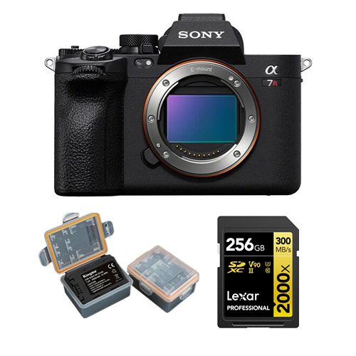 Sony Alpha A7R V Corps+Lexar Carte mémoire SDXC professionnelle 256Go 2000x UHS-II+Kingma 2000 mAh (Sony NP-FZ100) batterie